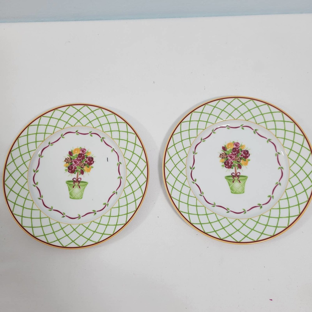 Set Of 2 Salad Plates Doulton Company Winter Festival Pattern 10422-1Tclo